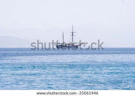 Sailing yacht on Red Sea