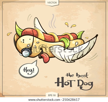 Vector image of hot dog