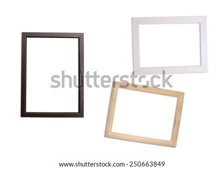 Old frames on white background