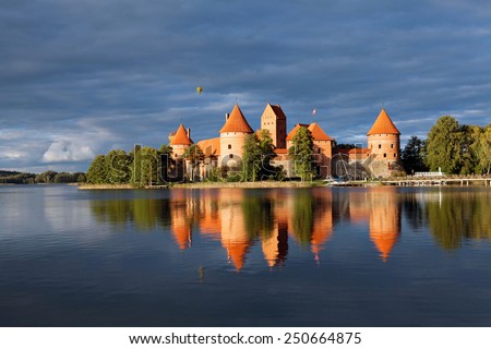 Trakai Island Castle in Lithuania, Eastern Europe. Royalty-Free Stock Photo #250664875
