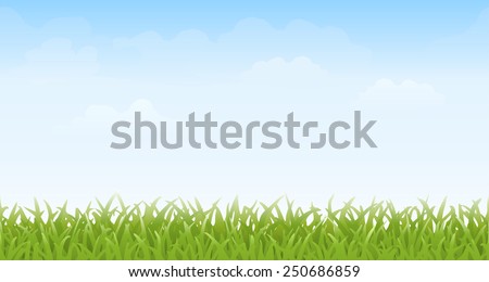 Grass and Sky Ã¢Â?Â? Seamless. Grass and sky with faint clouds. This image tiles seamlessly horizontally.  