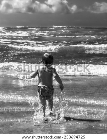 Children playing in the beach