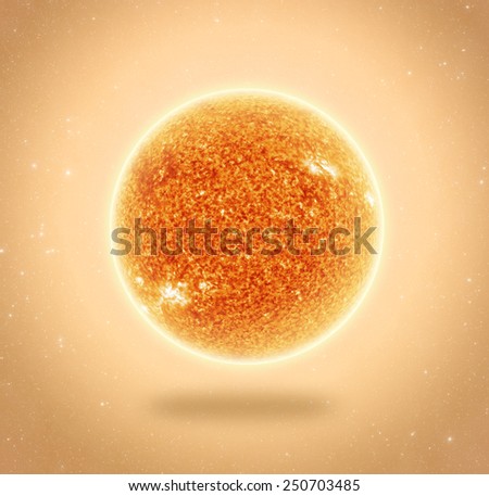 The Sun on Orange Background - Elements of this Image Furnished by NASA