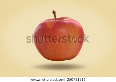 Red ripe apple. picture in retro style