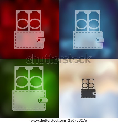 money icon on blurred background