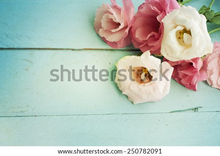 bouquet of eustoma flowers Royalty-Free Stock Photo #250782091