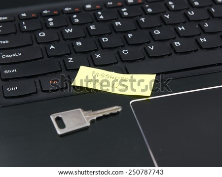 Bad, weak, invalid password on the sticky notes and security key on laptop keyboard.