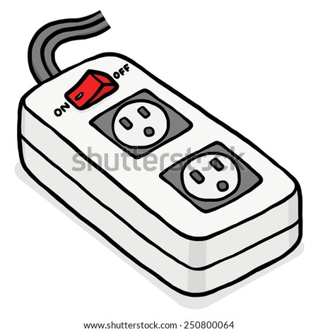 electrics plug socket / cartoon vector and illustration, hand drawn style, isolated on white background.