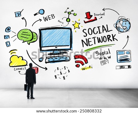 Social Network Social Media Businessman Goals Aspiration Concept