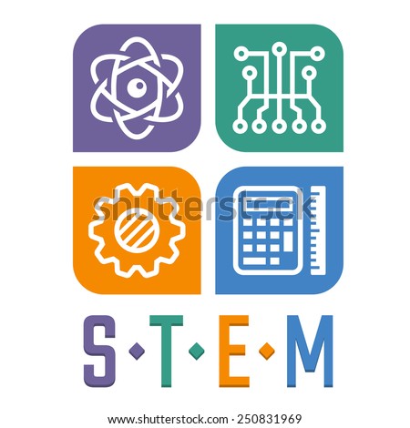Vector illustration of Science, Technology, Engineering and Math education  Royalty-Free Stock Photo #250831969