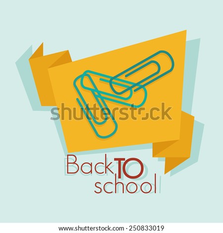 an isolated ribbon with clips and text on a blue background