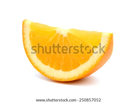 Juicy sliced of a orange on a white background