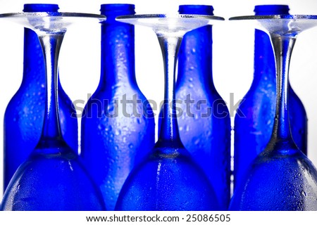 Background with creative bottles.