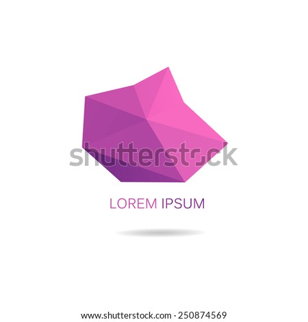 Abstract geometric purple design bubble, vector illustration