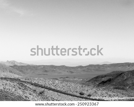 Zabriskie Point in Death Valley Nevada USA in black and white