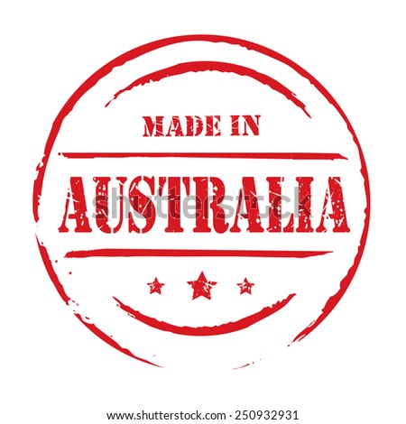 Red vector grunge stamp MADE IN AUSTRALIA