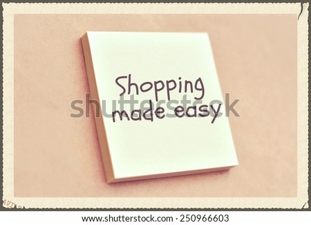 Text shopping made easy on the short note texture background