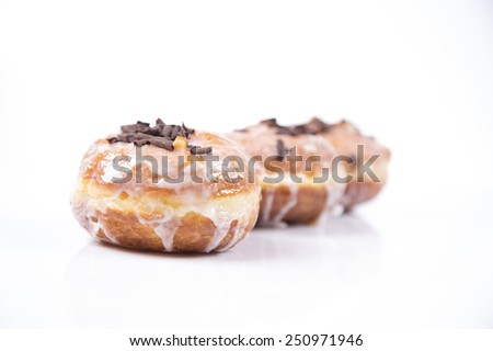 Fresh isolated donut on white background