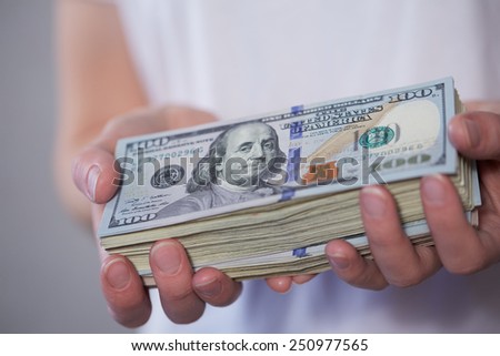 Money in female hands