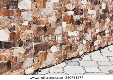 Concrete, weathered, worn walls lined with natural stone, in the long term. Grungy Concrete Surface. Great background or texture.