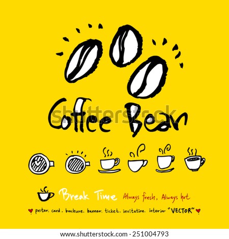 Hand drawn coffee poster illustration - vector
