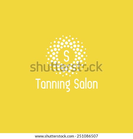 Tanning salon logo design vector template. Sun icon