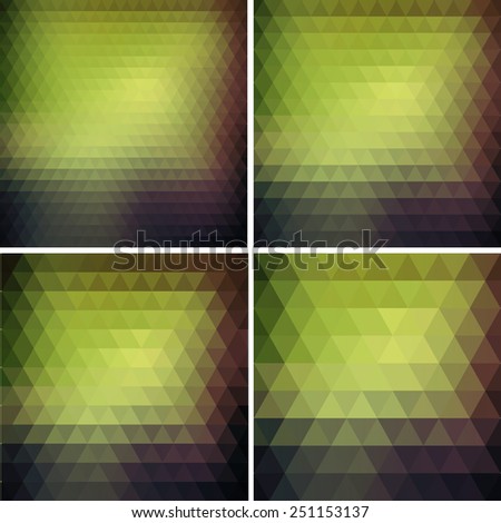 Set of color Vector Abstract retro triangle  background 