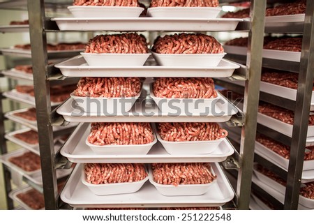 Colour picture of minced meat in a butchery
