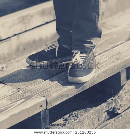 Hipster style photo vintage gumshoes