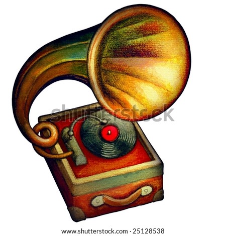 Old gramophone playing