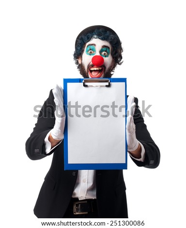 clown with a banner