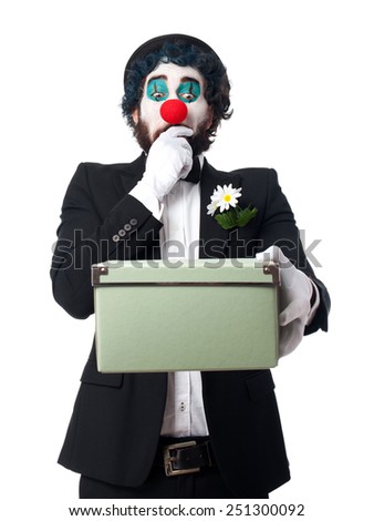 clown with a box