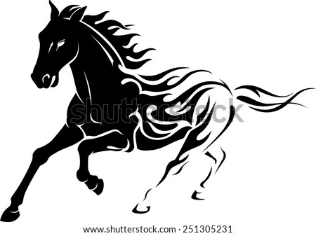 Wild Flaming Stallion Horse