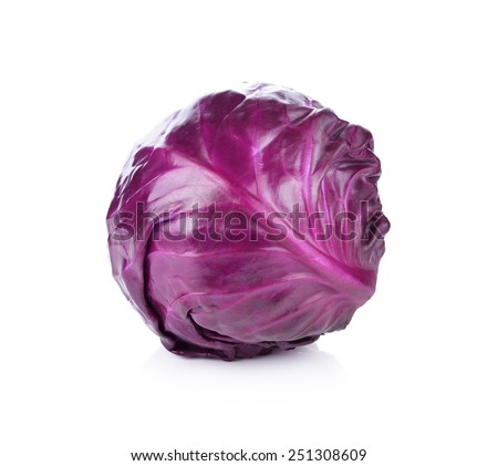 red cabbage isolated on white Royalty-Free Stock Photo #251308609