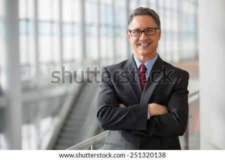 Portrait of a handsome CEO smiling  Royalty-Free Stock Photo #251320138