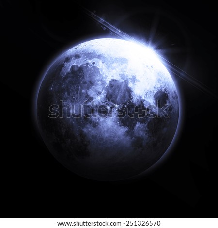 Isolated Shadowy Moon - Elements of this Image Furnished by NASA
