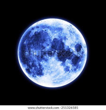 Isolated Blue Moon - Elements of this Image Furnished by NASA