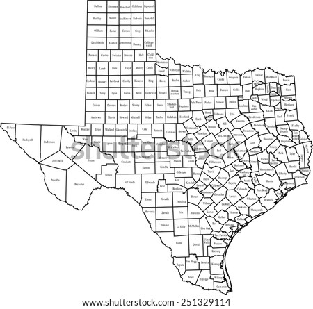 Texas Map Royalty-Free Stock Photo #251329114