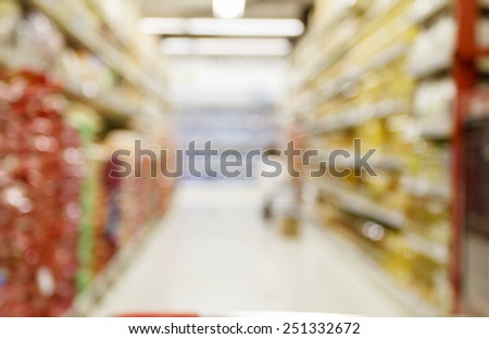 supermarket/mall blur for background and shopping