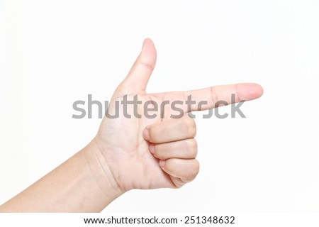 female hand isolated on white background