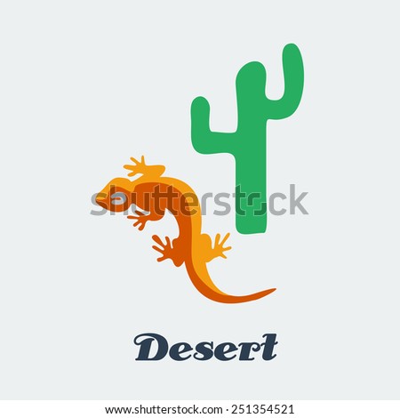 Vector desert iguana wildlife. Flat color eps10