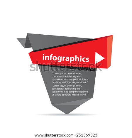 black origami paper speech bubble or web banner .vector illustration