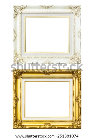 set 2 of Vintage white frame and golden frame