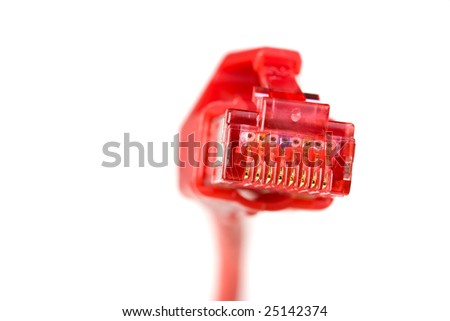 detail of a computer plug isolated on white background