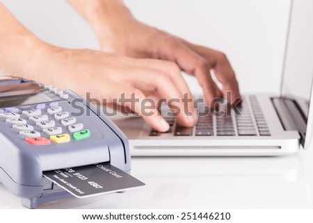 payment with a credit card through terminal