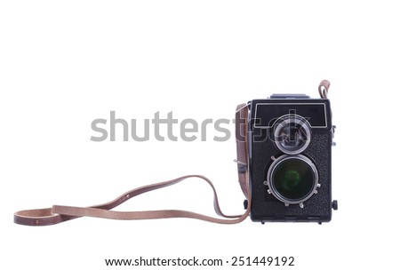 Old camera isolated on white