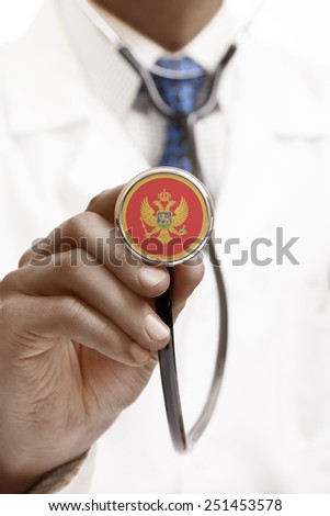 Stethoscope with national flag conceptual series - Montenegro