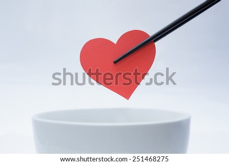 Chopstick heart out of the cup