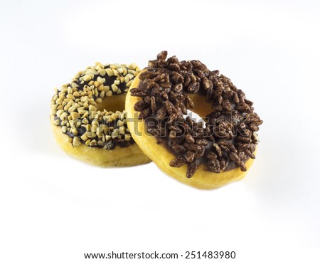 Picture of Donuts with White Background, Isolation.