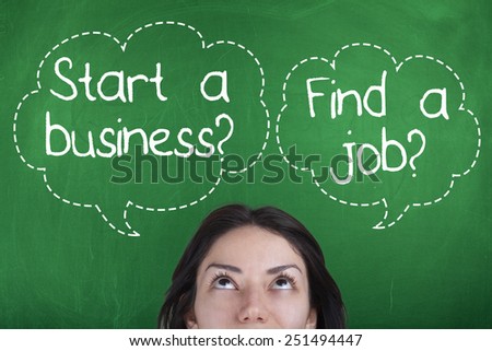 Start a business vs Find a job Royalty-Free Stock Photo #251494447